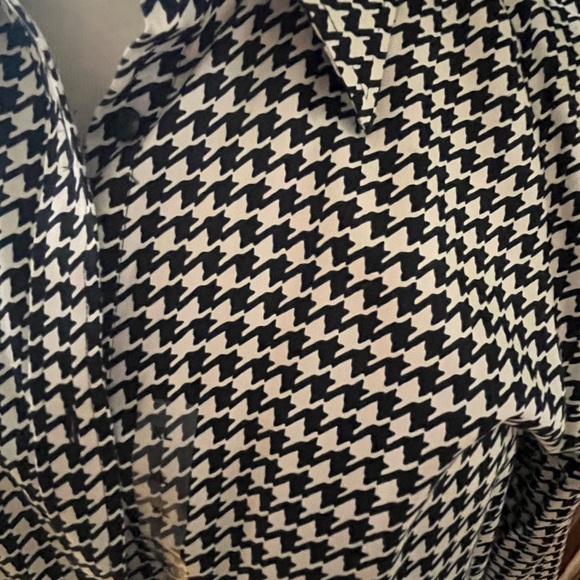 Lauren Ralph Lauren Tops - Ralph Lauren, NWT women’s houndstooth cotton blouse